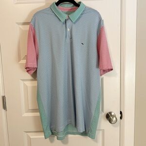 Vineyard Vines Party Stripe Performance Polo